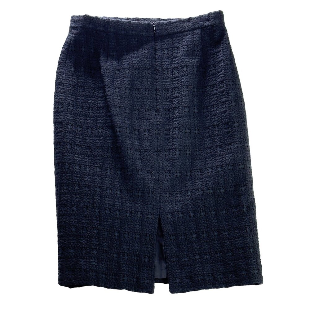 RENA LANGE Women's Textured Pencil Skirt Wool Blend Black Size 8 - Picture 6 of 10